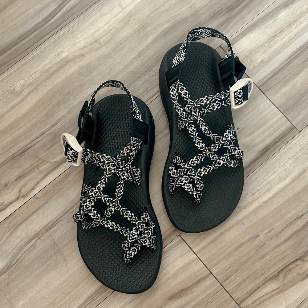 Chaco Black and White ZX/2 Sandals